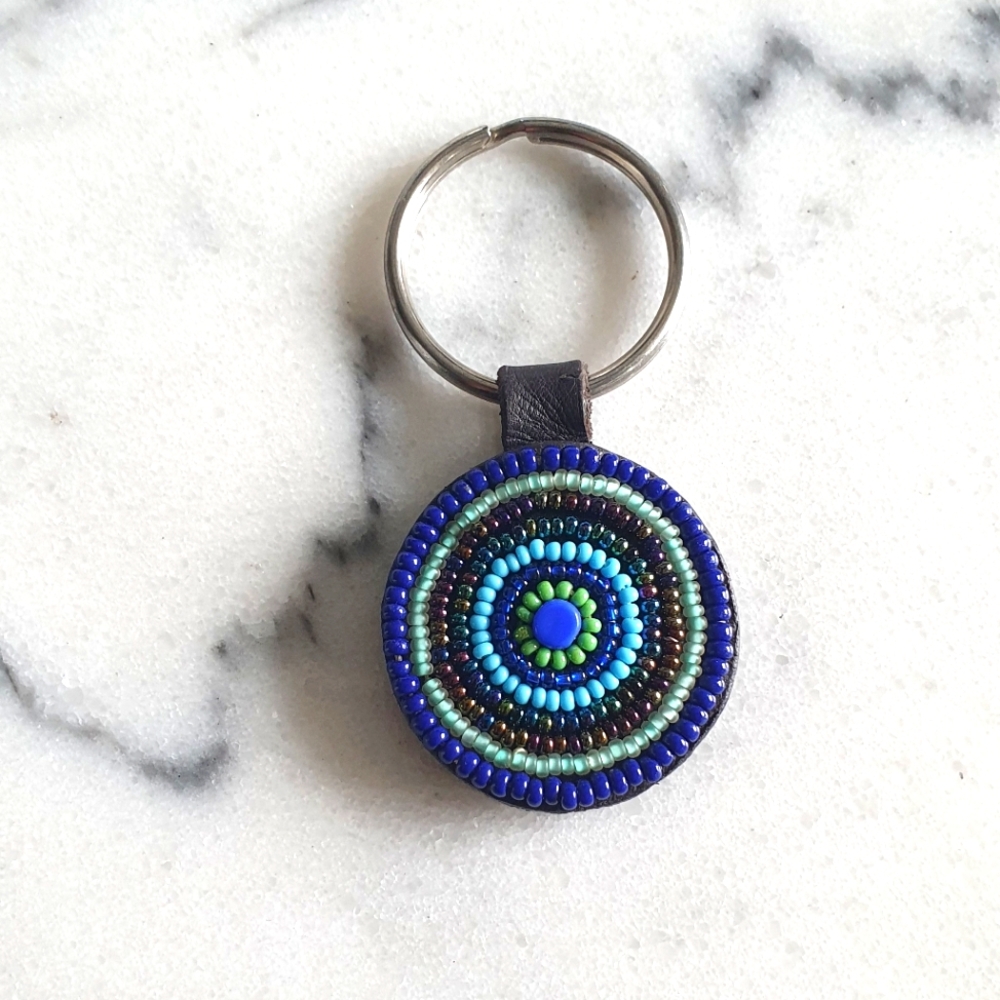 🟣✅️Hand Beaded Keychain